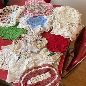 Doilies Lot: Handcrafted Crochet - Multicolor